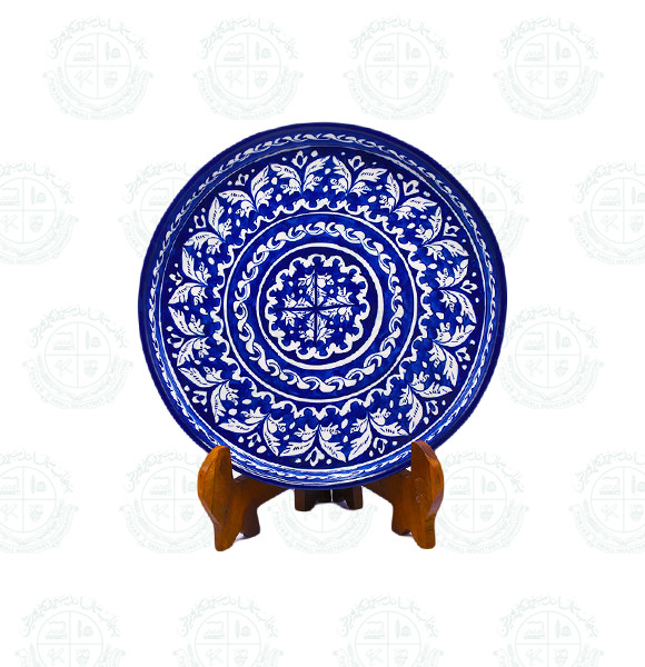 Blue Pottery Pizza Dish