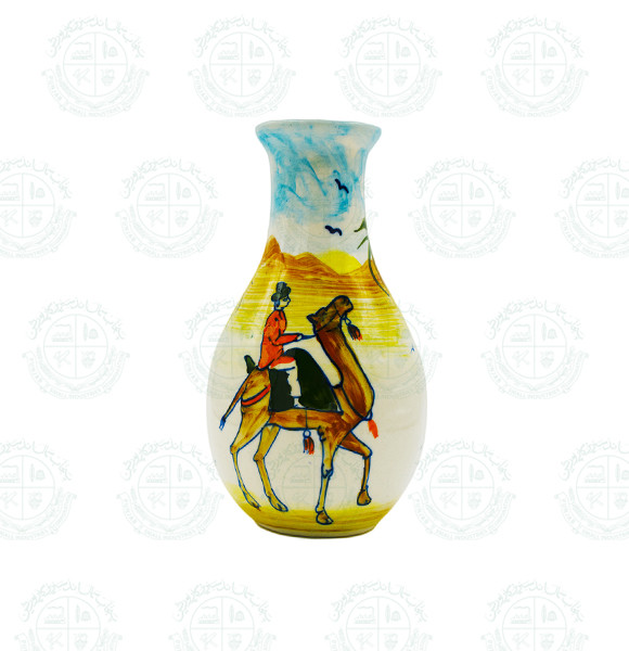 Blue Pottery vase Calligraphy Camel