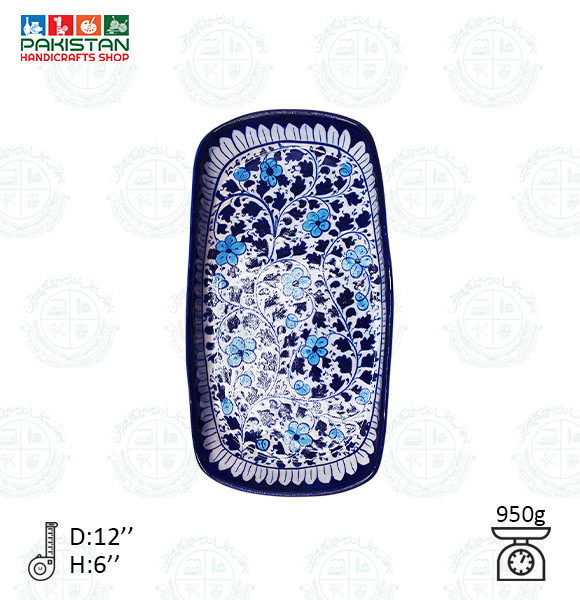 Blue Pottery Fruit Tray