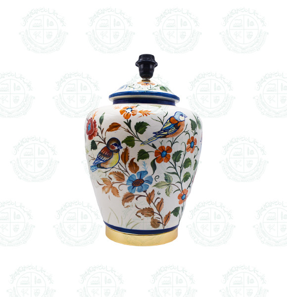 Blue Pottery Lamp Calligraphy