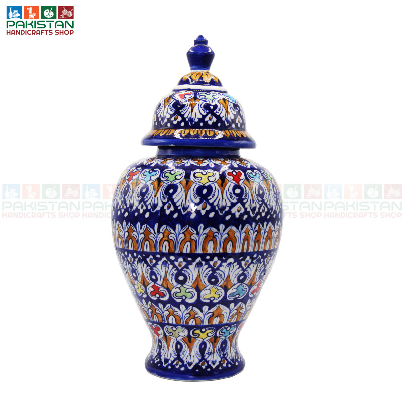 Blue Pottery Candy Jar