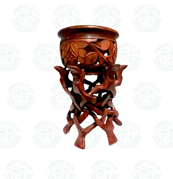 Wooden Carving Cut piece Bowl with Leg Stand
