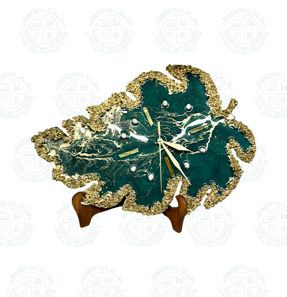 Resin Art Leaf Clock
