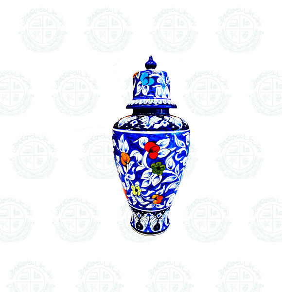 Blue Pottery Jar with cap