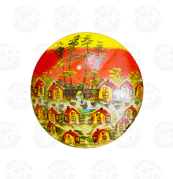 Camel Skin Round Hanging Lamp