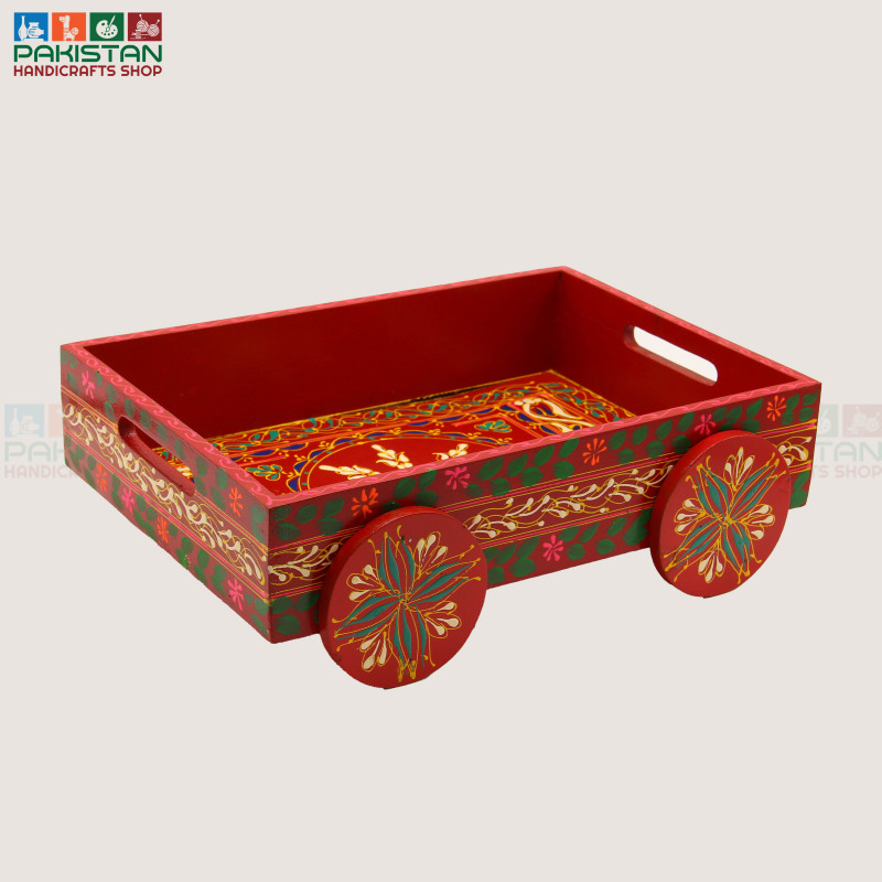 Wooden Wheel Tray Small