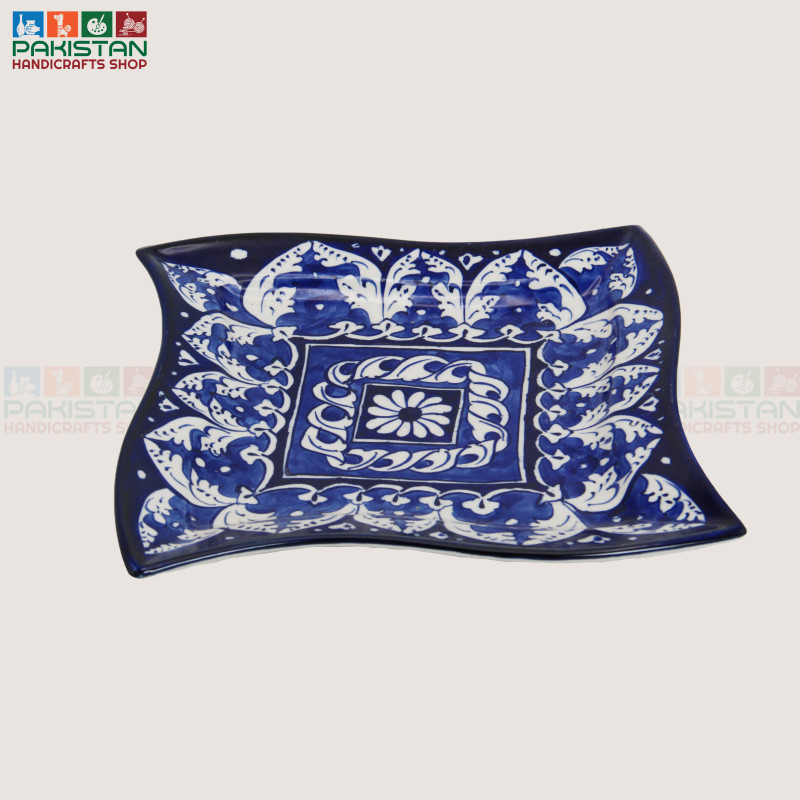 Blue Pottery Square Plate