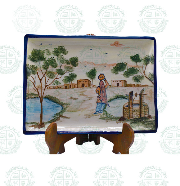 Blue Pottery Cultural Dish Square