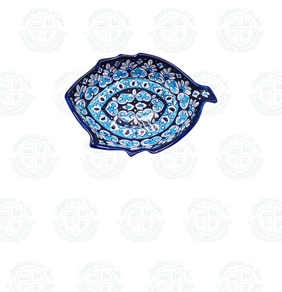 Blue Pottery Leaf Dish
