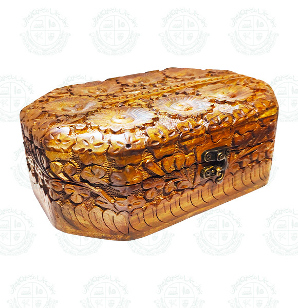 8 Corner Full Carved Wooden Jewellery Box