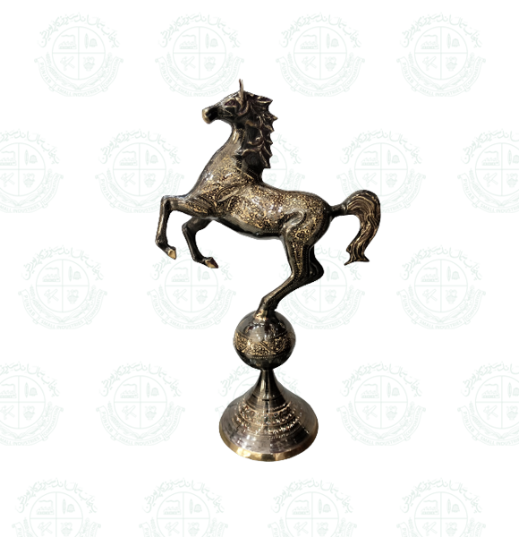 Horse with Bowl Brass