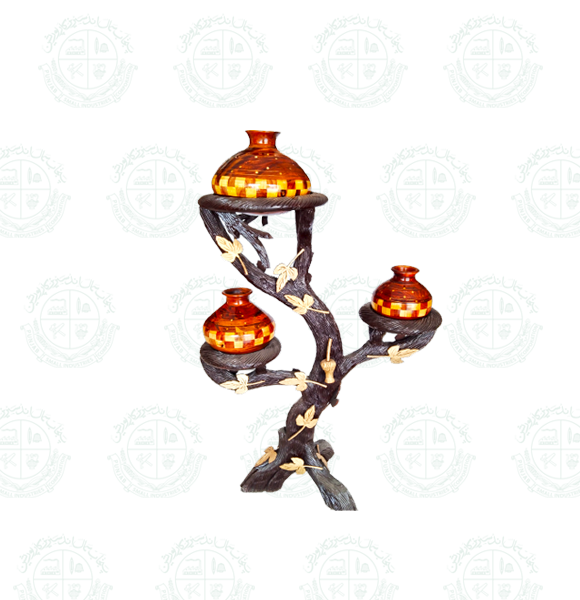 Pot Stand Tree with Wooden Pitchers