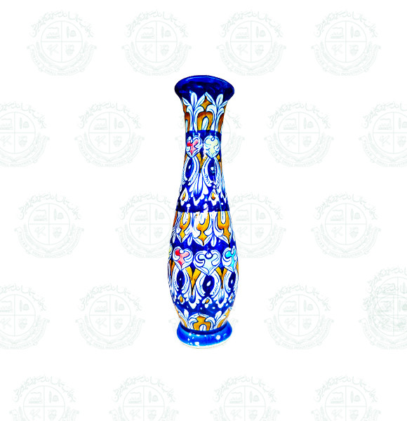 Blue Pottery Bottle Vase