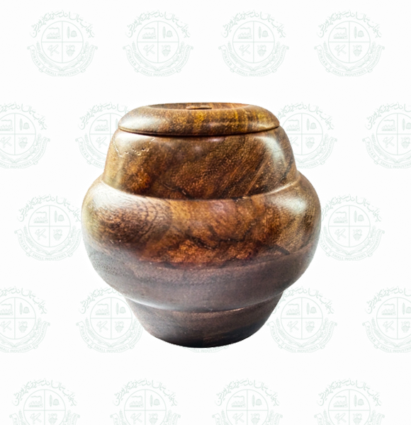 Small Wood Pot with Lid