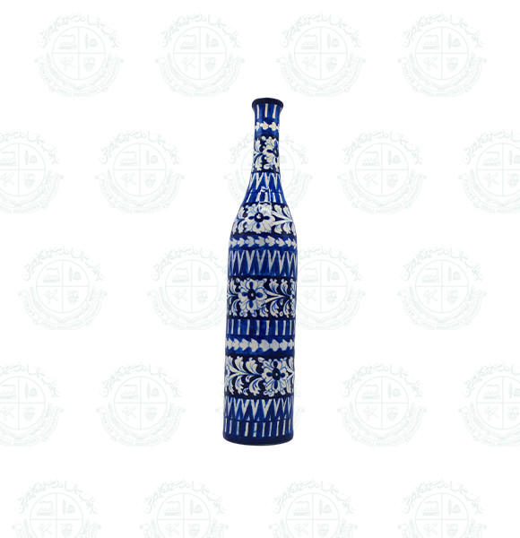 Blue Pottery Bottle Vase