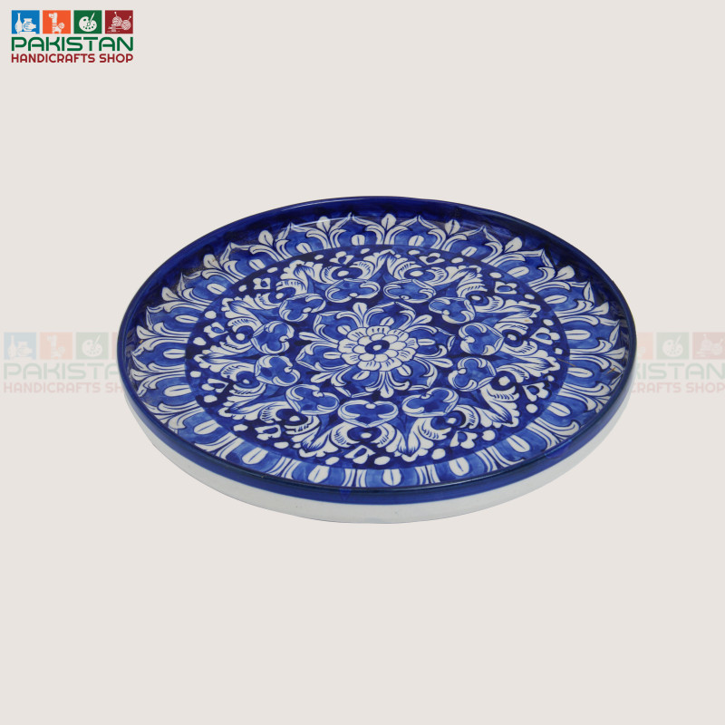 Blue Pottery Pizza Plate