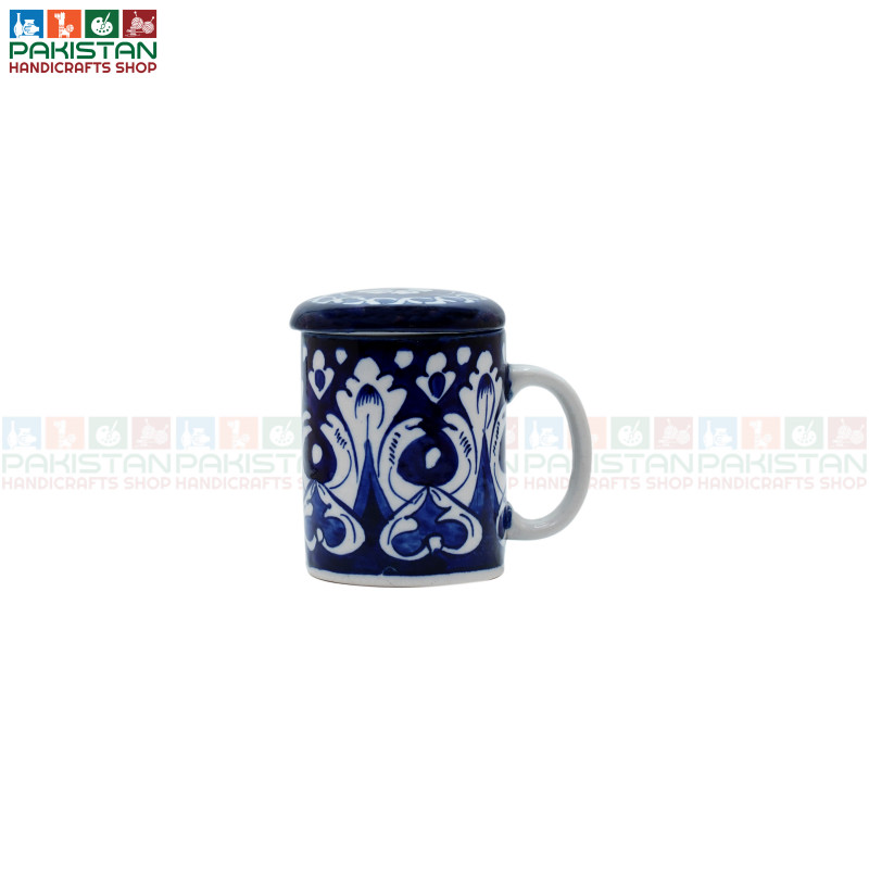 Blue Pottery Lid Mug