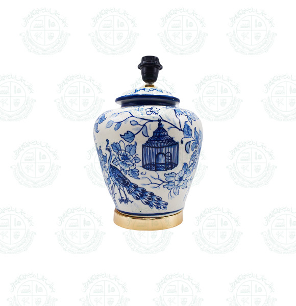 Blue Pottery Lamp Calligraphy (Med)