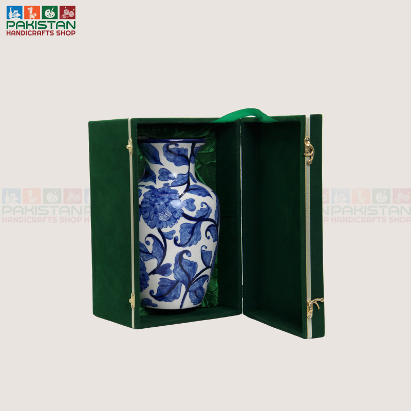 Blue Pottery Vase with Box
